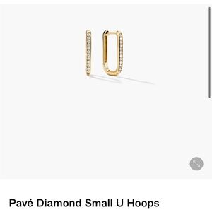 Mejuri Pave Diamond U Huggie Hoops